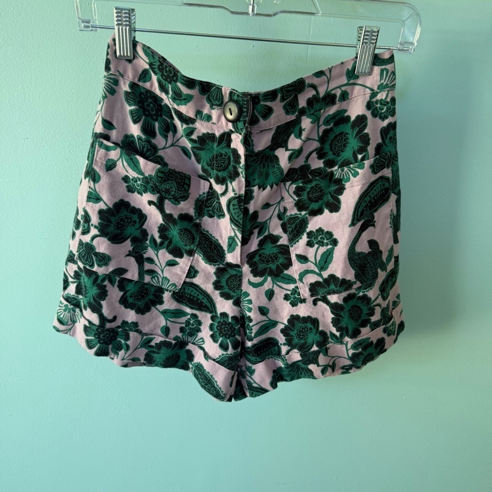 Anthropologie Corey Lynn Calter Gardenia Shorts Floral Elastic Waist Size Small - Picture 4 of 12